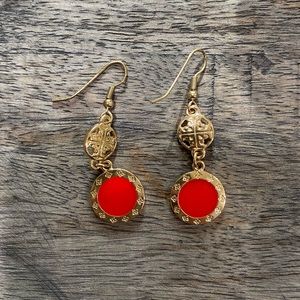 Red and Gold boutique earrings